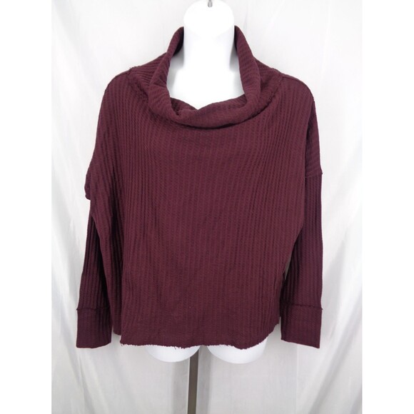 Free People Juicy Oversize Split Back Slub Top Medium Date Night Cowl Neck New - Picture 1 of 9